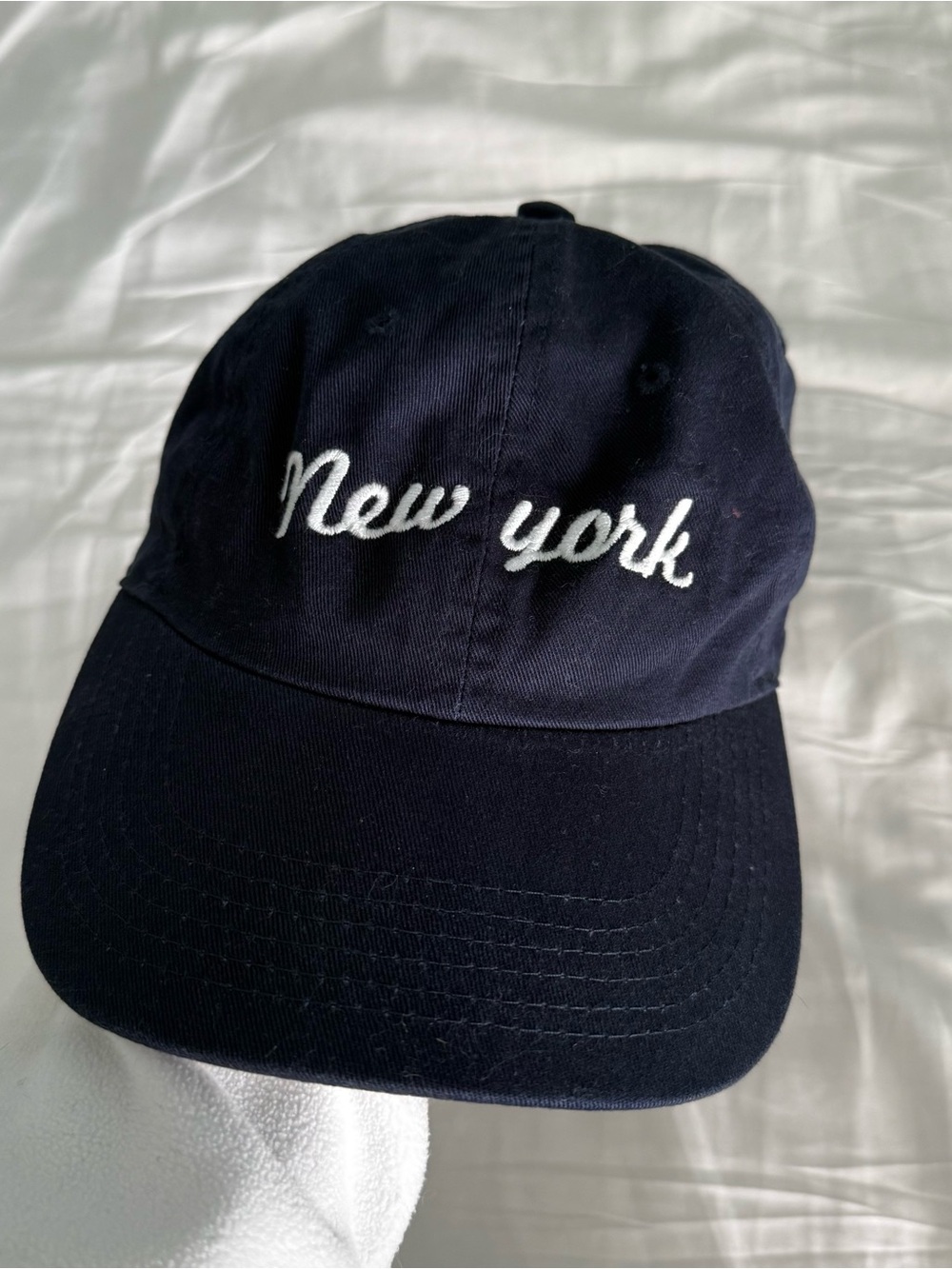 Brandy Melville Navy & White "New York" Embroidered Cap